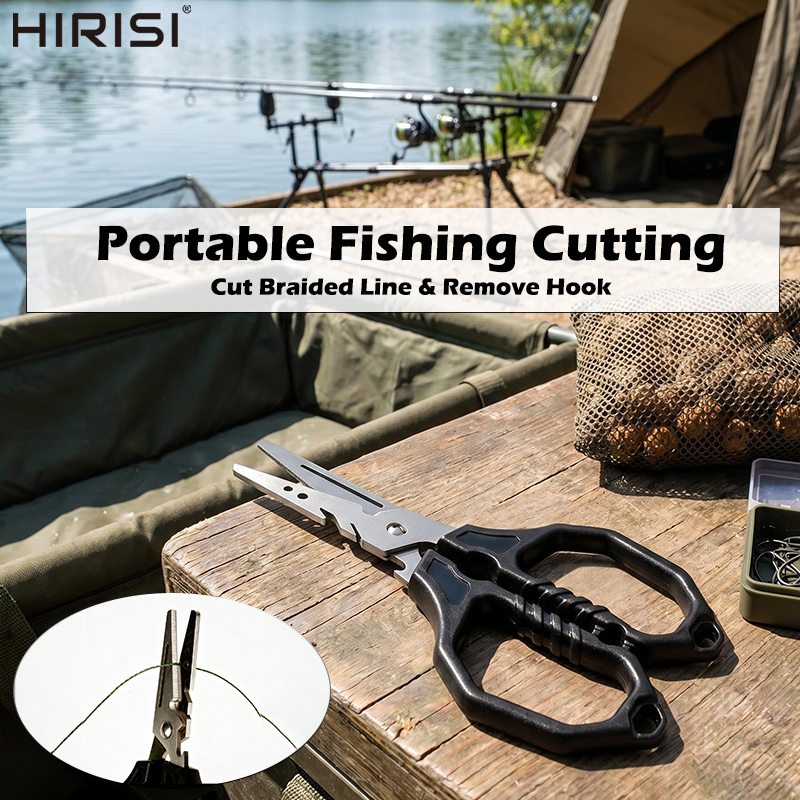 Fishing Hook Stainless Steel - กรรไกรตกปลาอเนกประสงค์ สแตนเลส ตัดสายได้ พร้อมที่ถอดตะขอ อุปกรณ์ตกปลา พกพาสะดวก