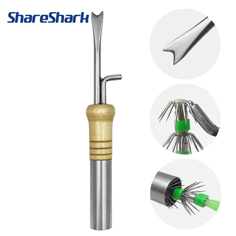 Fishing Hook Jig - เครื่องมือปรับแต่งตะขอจิ๊กปลาหมึกอเนกประสงค์ ShareShark พร้อมเข็มไล่เลือดปลาหมึกสแตนเลส สำหรับตกปลาหมึกในน้ำเค็ม