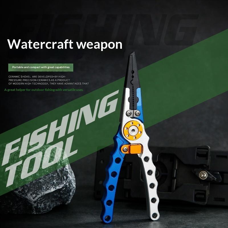 Fishing Hook Sharpener - คีมตกปลาอลูมิเนียมอัลลอยด์ ด้ามจับกันลื่นตามหลักสรีรศาสตร์ อุปกรณ์ถอดตะขออเนกประสงค์สำหรับตกปลาเบสและปลาเทราต์