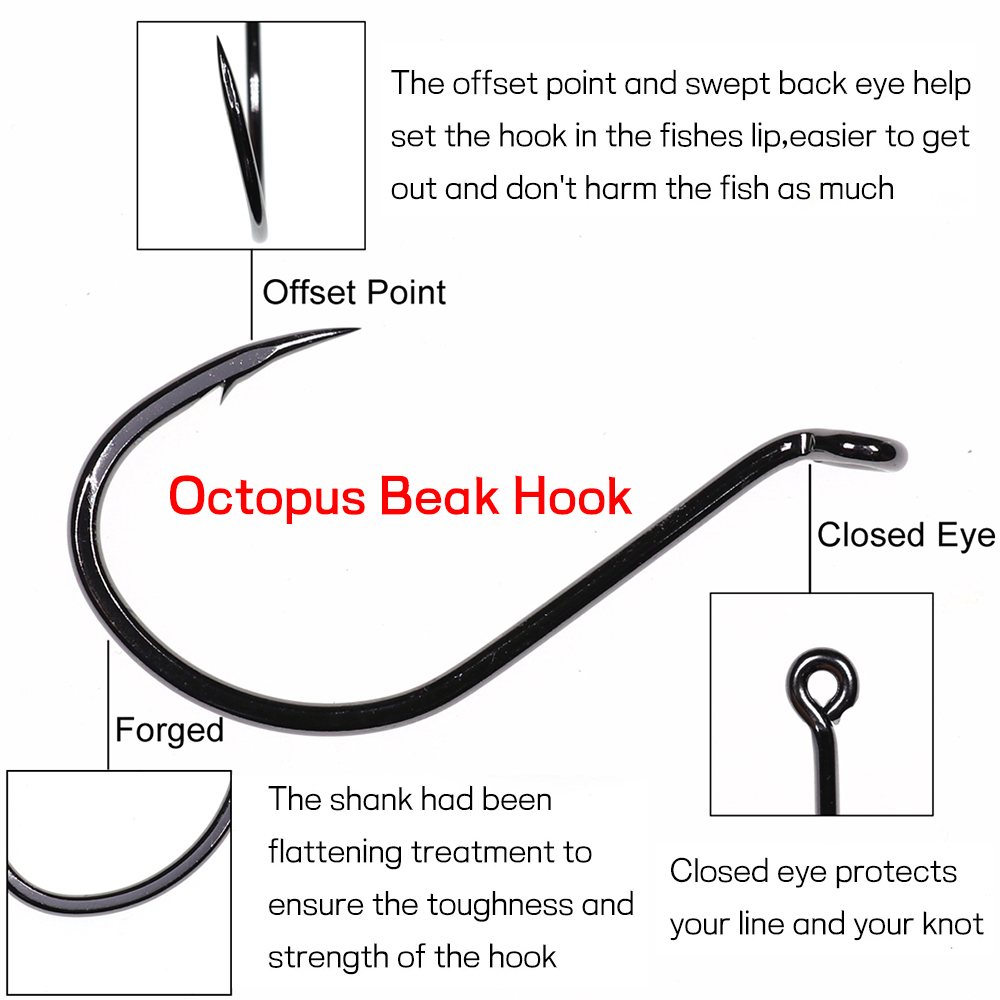 Bimoo 20pcs Offset Octopus Bea - Fishing Hook Barbless บทวิจารณ์และราคา